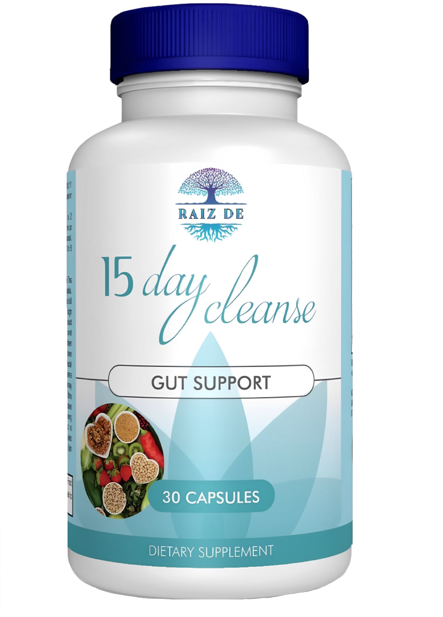 Authentic Raiz De™ 15 Day Cleanse Gut and Colon Support - Advanced Gut Cleanse Detox for Women & Men with Senna, Cascara Sagrada & Psyllium Husk -  30 Capsules