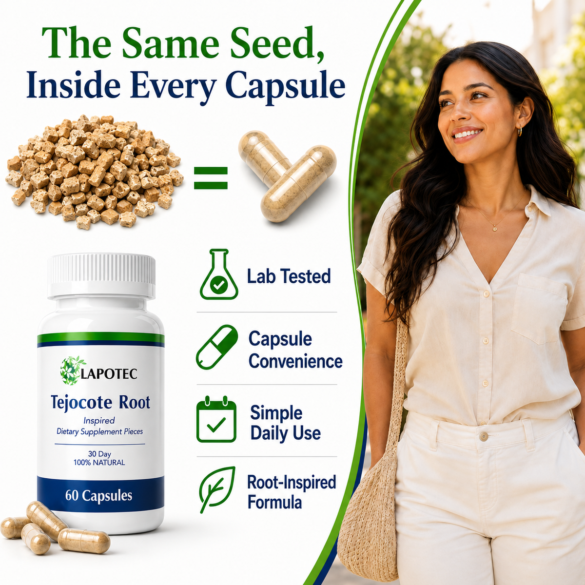 Lapotec Tejocote Inspired Line - Hawthorn Root Powder, Triphela Root Powder  – 60 Capsules