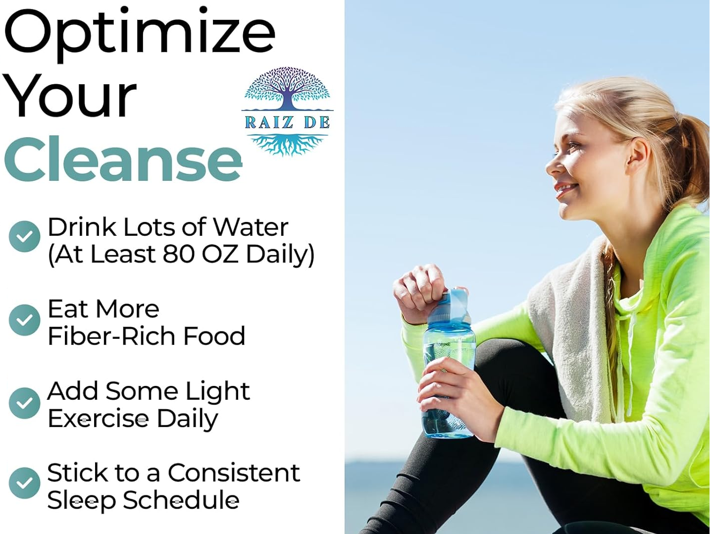 Authentic Raiz De™ 15 Day Cleanse Gut and Colon Support - Advanced Gut Cleanse Detox for Women & Men with Senna, Cascara Sagrada & Psyllium Husk -  30 Capsules