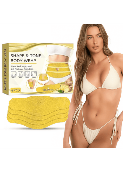 Shape & Tone Ginger Body Wrap - Mess Free - 4 Strips for Targeted Results