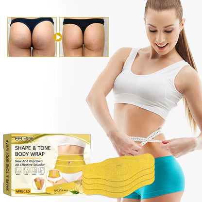 Shape & Tone Ginger Body Wrap - Mess Free - 4 Strips for Targeted Results