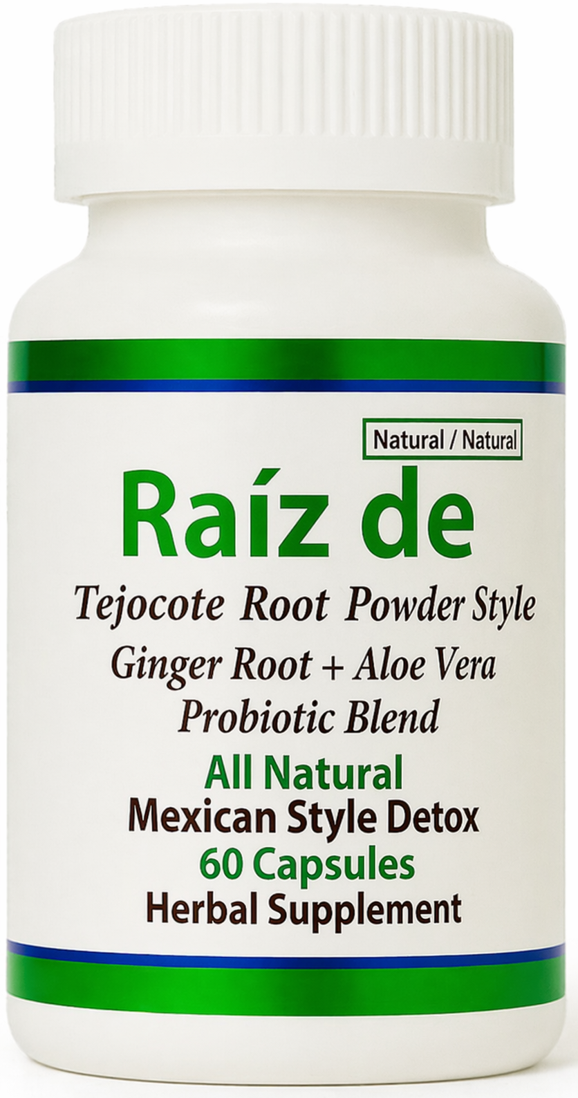 Raíz De Tejocote Style Detox Capsules – Hawthorn, Ginger, Aloe Vera & Probiotics (60 Capsules)