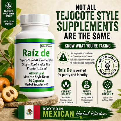 Raíz De Tejocote Style Detox Capsules – Hawthorn, Ginger, Aloe Vera & Probiotics (60 Capsules)